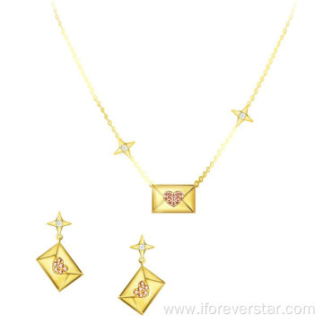 925 Necklace and Earrings Jewelry Sets Woman